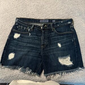 Lucky Brand Dark Blue Distressed Jean Shorts